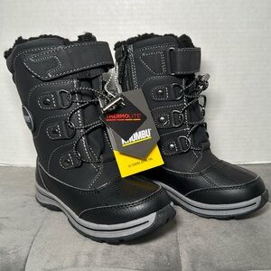 Kids Khombu Thermolite Black Waterproof Winter Boot Size 12